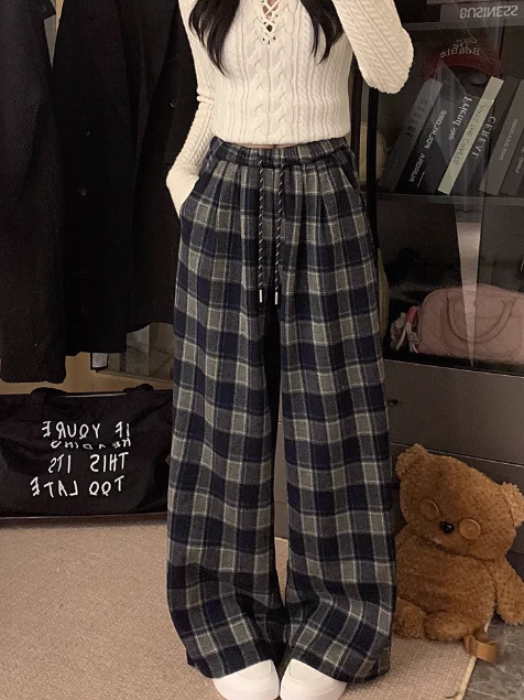 カラーワイドチェックパンツ DPB71625