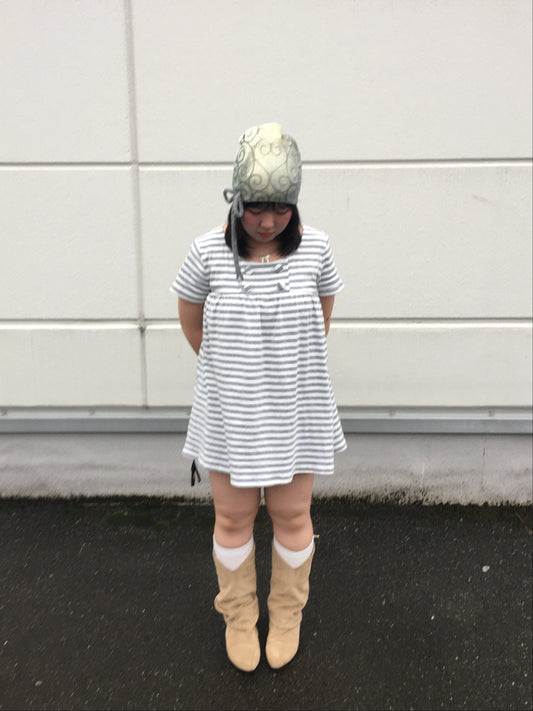 ボーダーボタンワンピース DPB97122