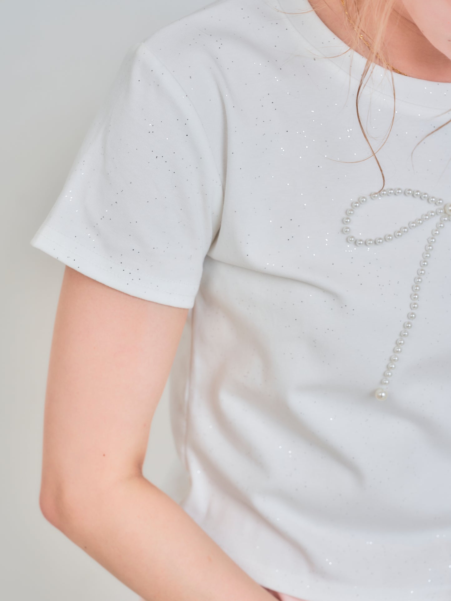 パールリボンラメTシャツ DPB75031