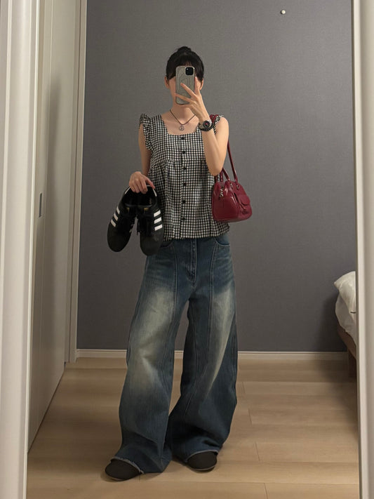 ギンガムチェックフリルブラウス DPB88053