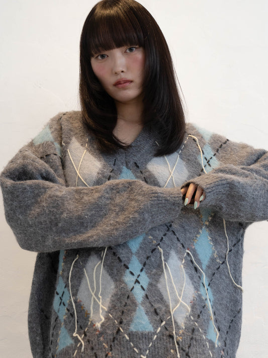 アーガイルチェックニット DPC02012