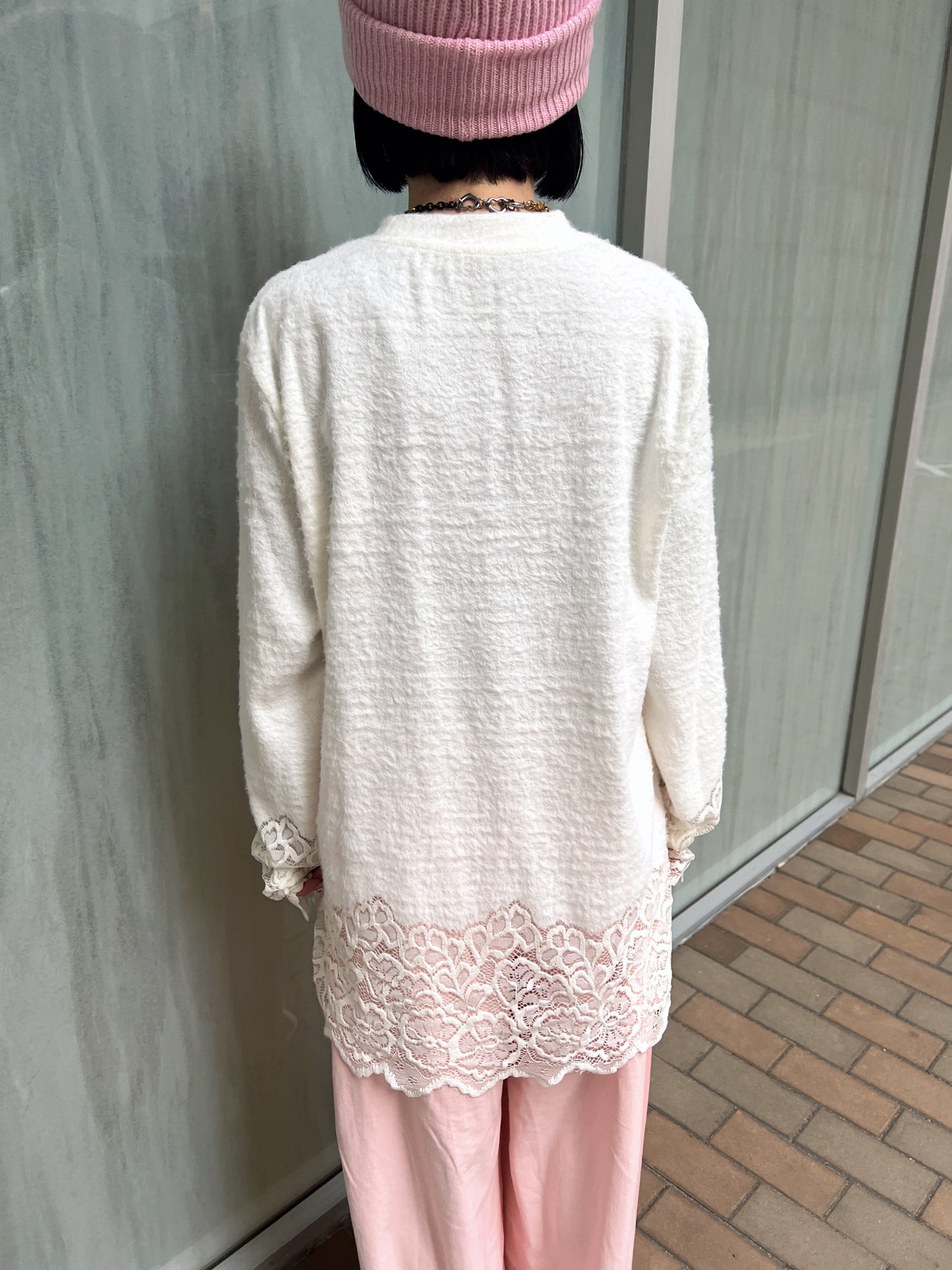レースデザインロングTシャツ DPB79115
