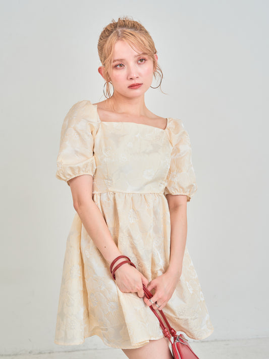 バックリボンジャガードワンピース DPB75040