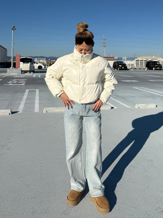 レザーショートダウンジャケット DPB73595