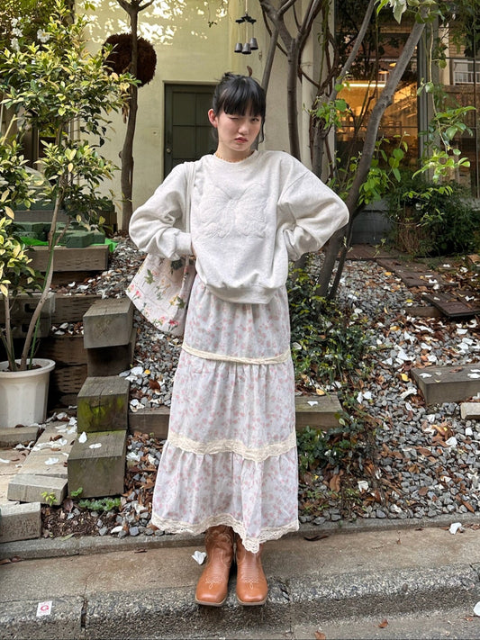 フラワーレースロングスカート DPA43369