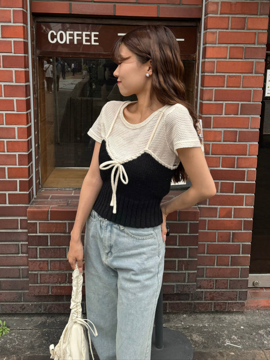 リボンニットビスチェ CPA45022