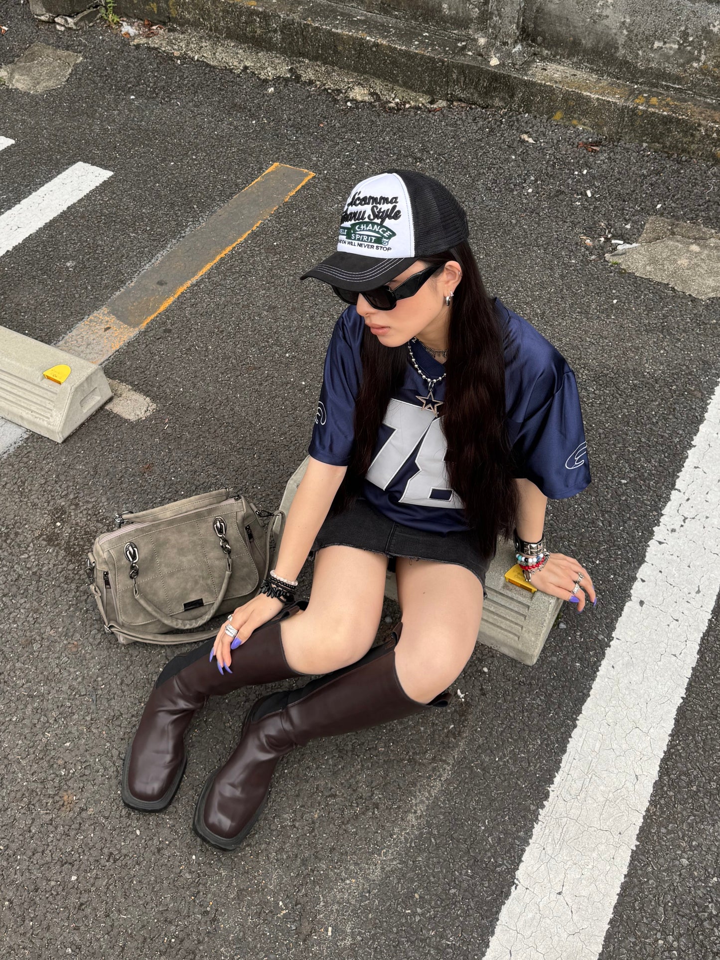 VネックナンバーTシャツ DPB86062