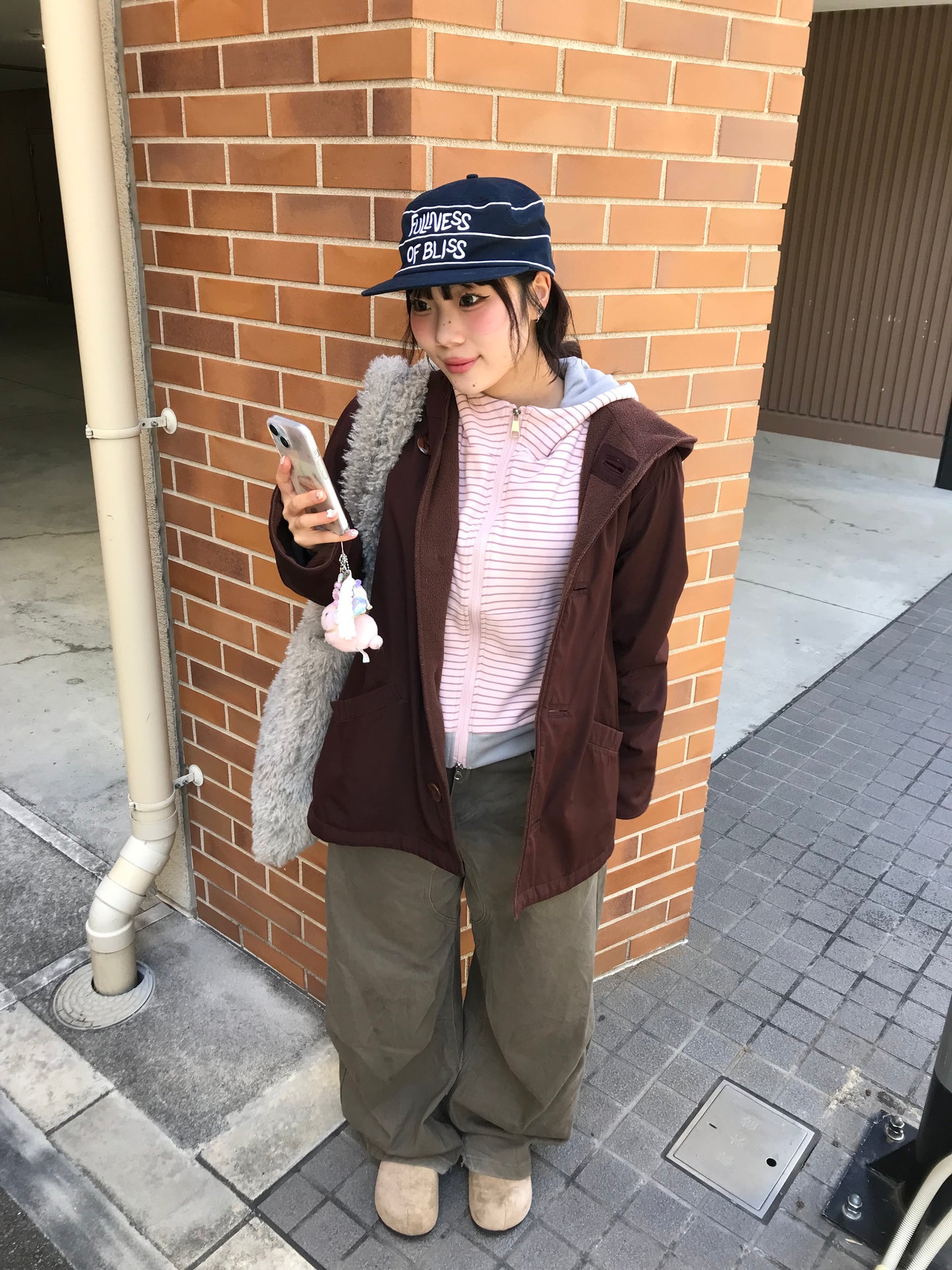 ボーダーピンクジップパーカー DPB89191