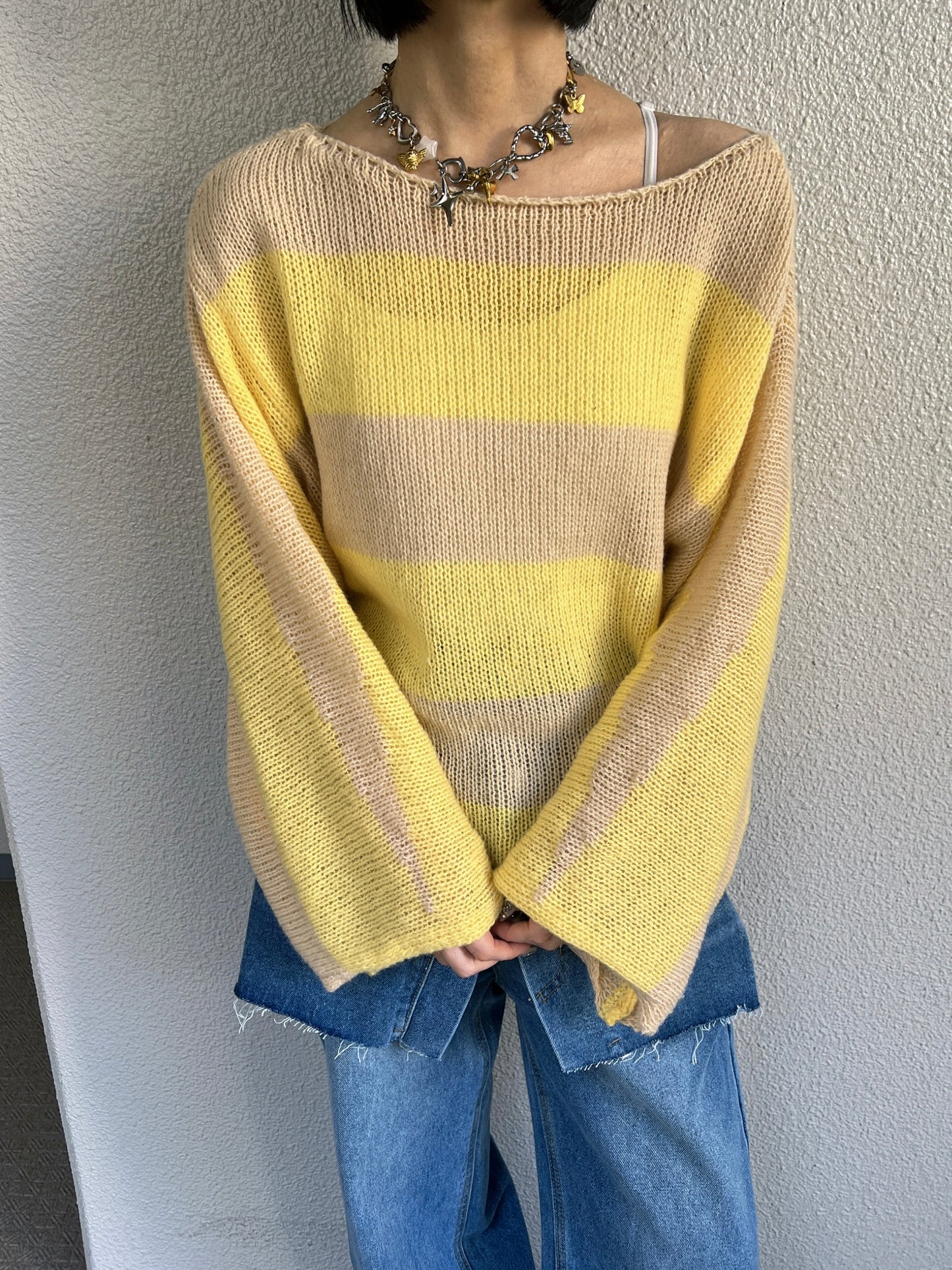 ボーダーモヘアライクルーズニット DPB79065