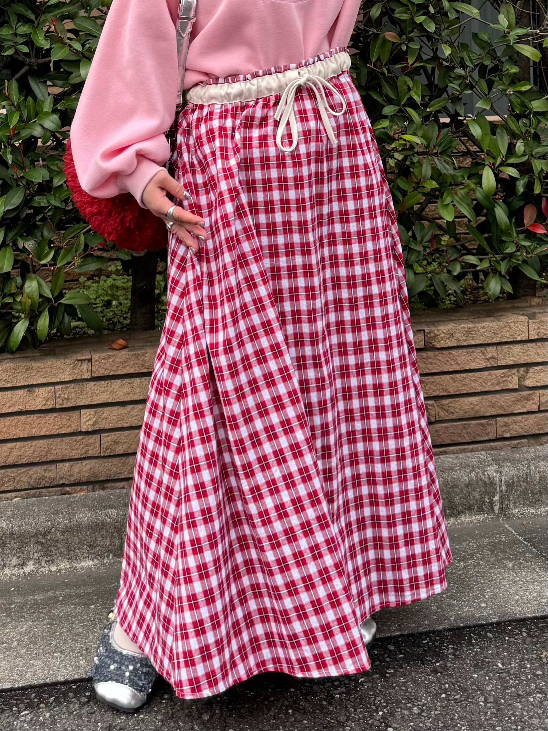 レッドチェックロングスカート DPB76099 – CRAMMY