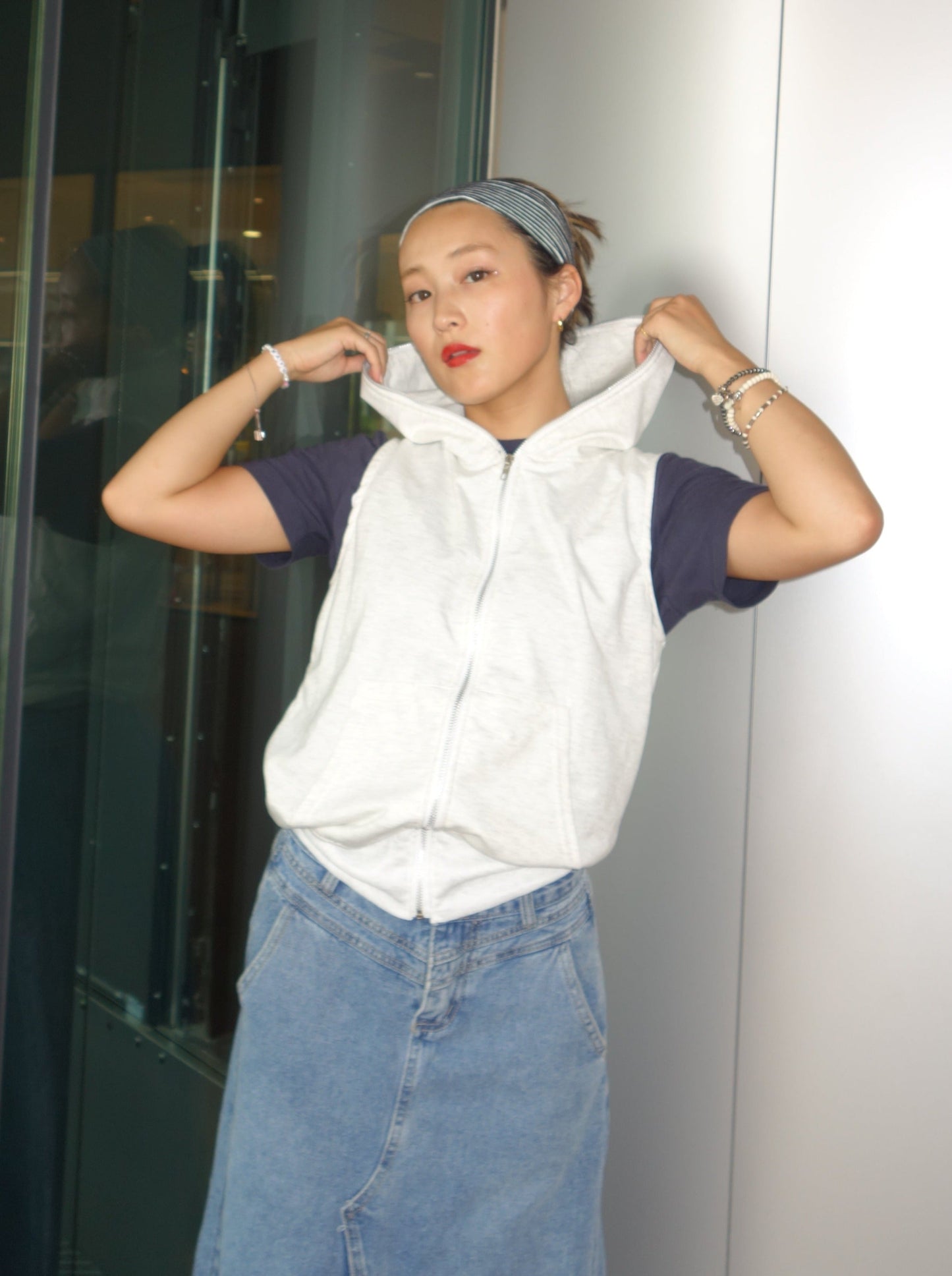 ノースリーブフルジップパーカー DPA14323