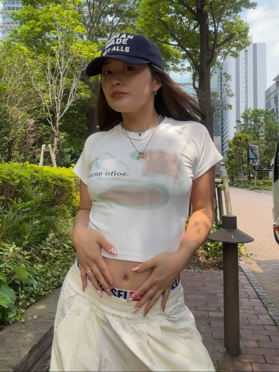 マーブルクロップドTシャツ DPA14445