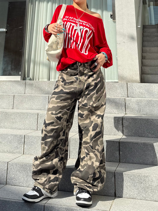 バギーカモフラデニムパンツ DPB86113