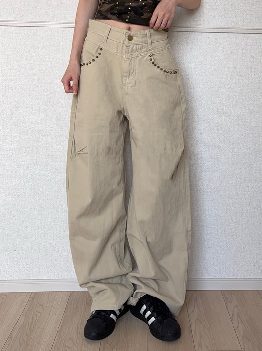 ウエストデザインスタッズパンツ DPB88323