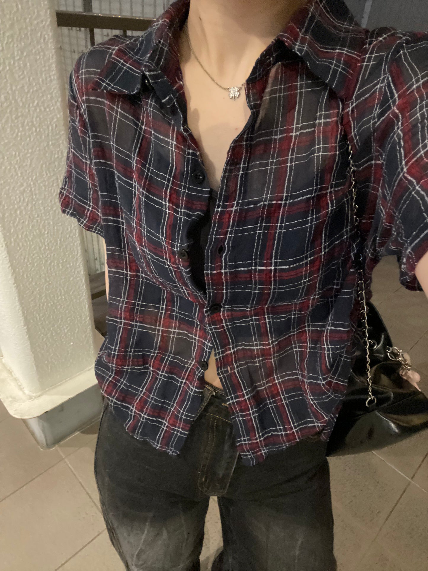 サイドギャザーチェックシャツ DPB74147