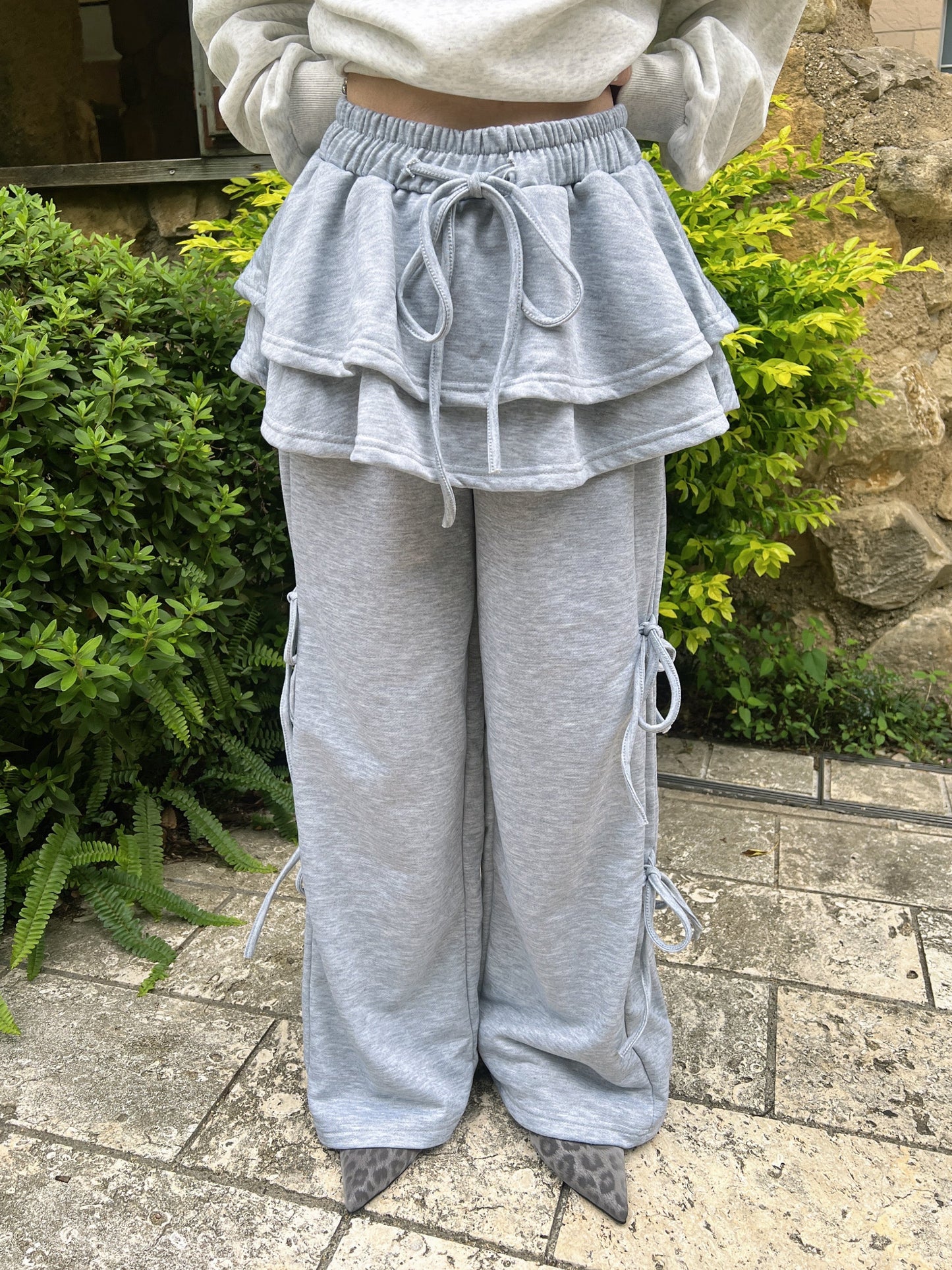 スカートレイヤードリボンスウェットパンツ DPB79200