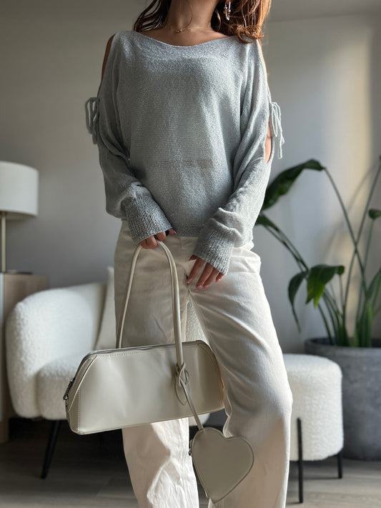 オープンショルダーシアーニット DPB56326