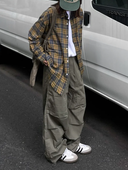 ユニセックスオーバーチェックシャツ DPB71707