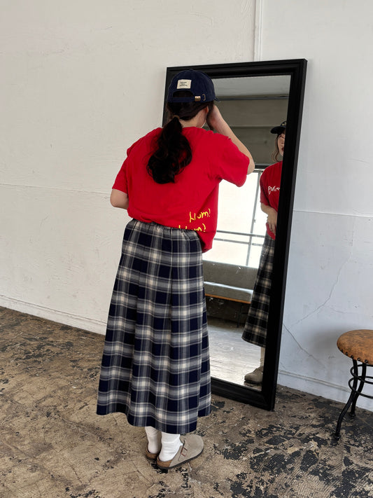 ネイビーチェックプリーツスカート DPB84150