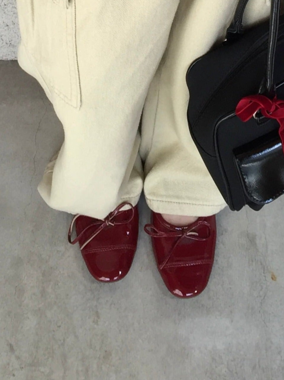 ワインレッドリボンシューズ DPB43228