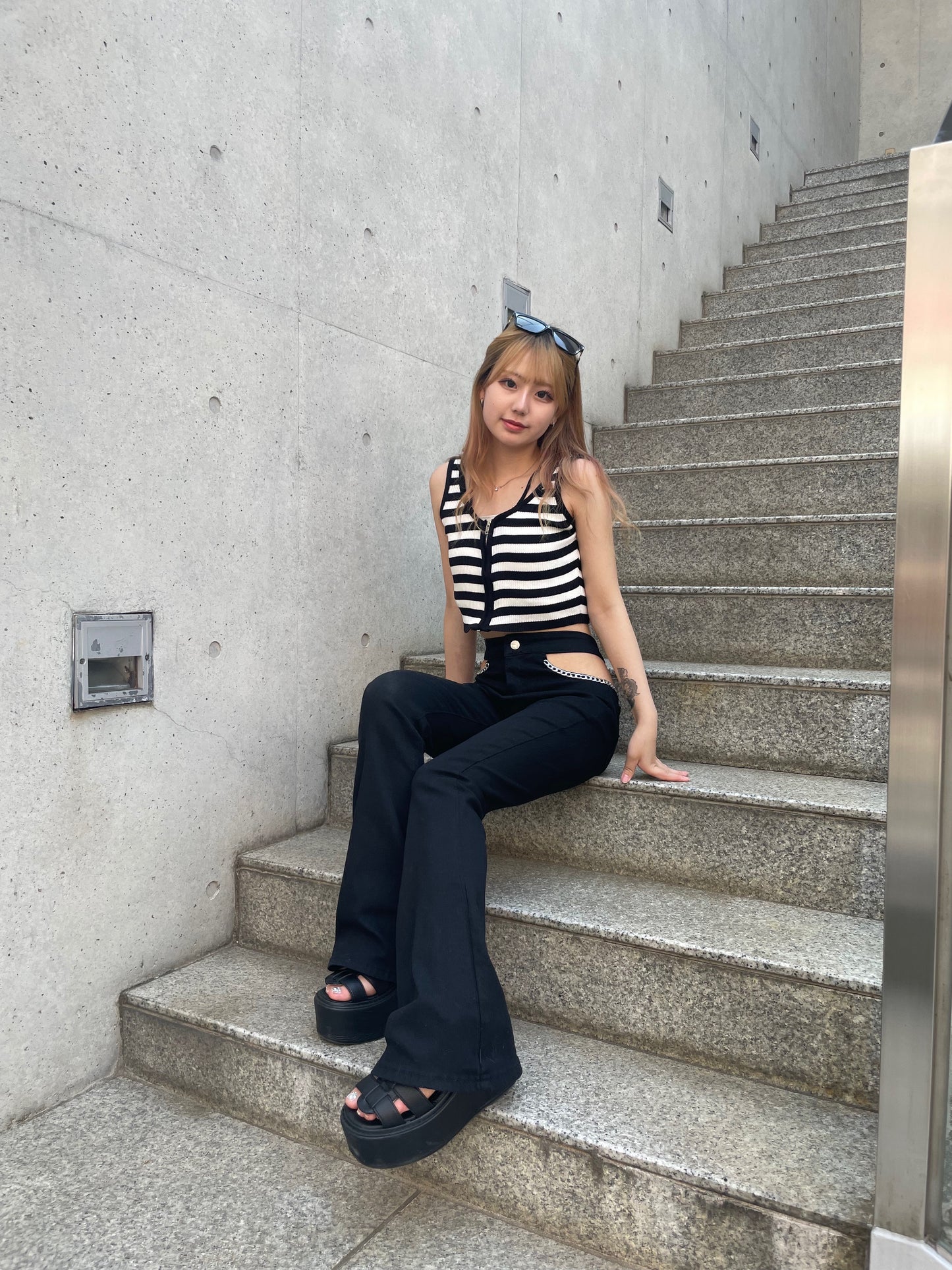 ボーダージップタンクトップ DPB68067