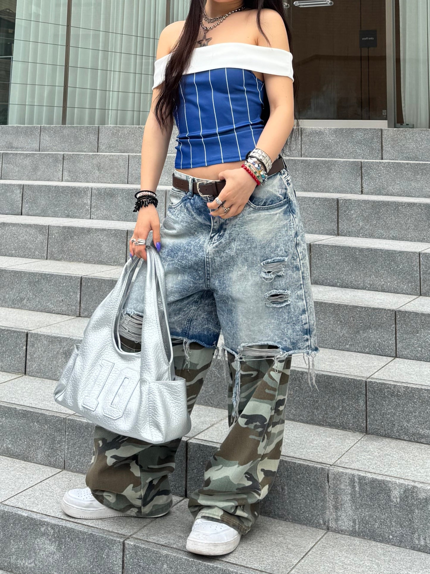 ナンバーオフショルダートップス DPB86053