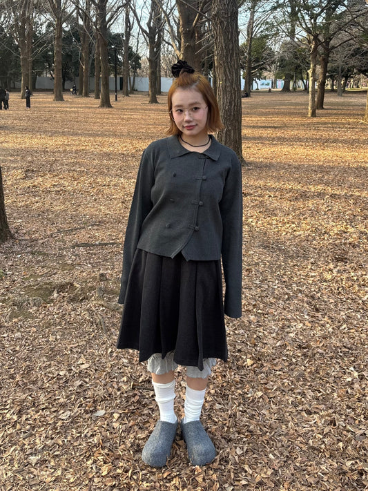 襟付きボタンニットトップス DPC04021