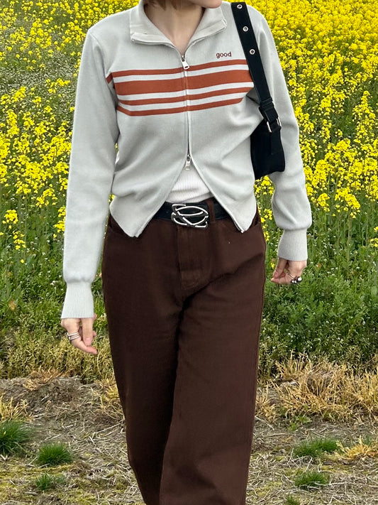 ジッパーボーダートップス DPA61365