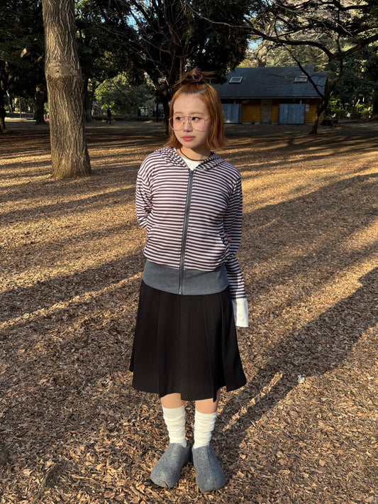 ボーダードットジップパーカーグレー DPC04017