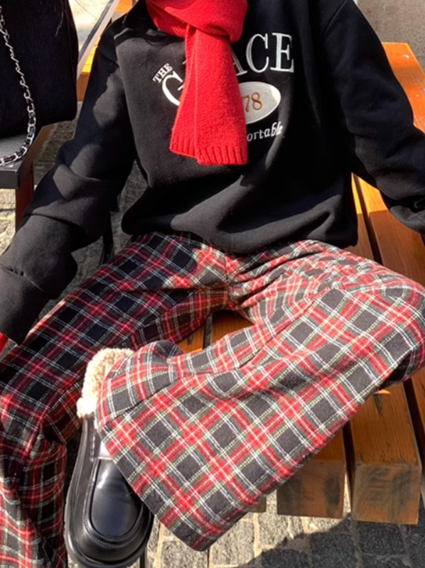 ワイドレッグチェックパンツ DPB71288