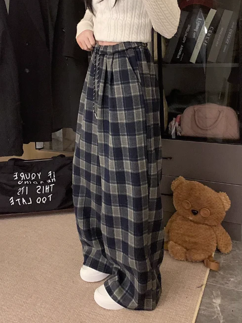 カラーワイドチェックパンツ DPB71625