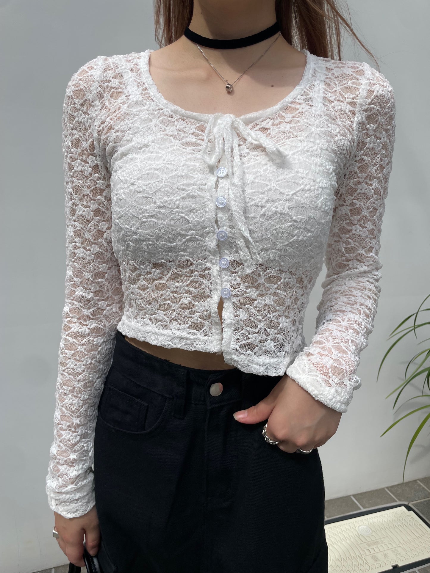 レースリボンカーディガン DPB68069
