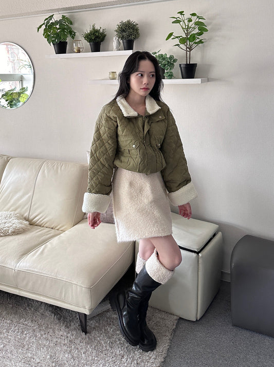 カーキボアショートダウン DPB43197