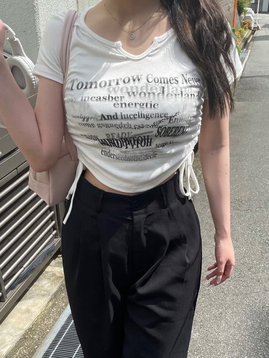 サイドシャーリングレタリングTシャツ DPB74022