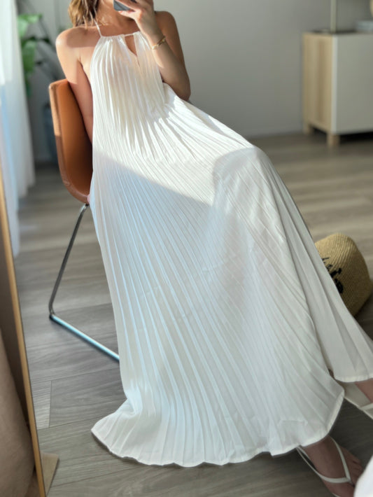 ホワイトプリーツキャミワンピース DPB56154