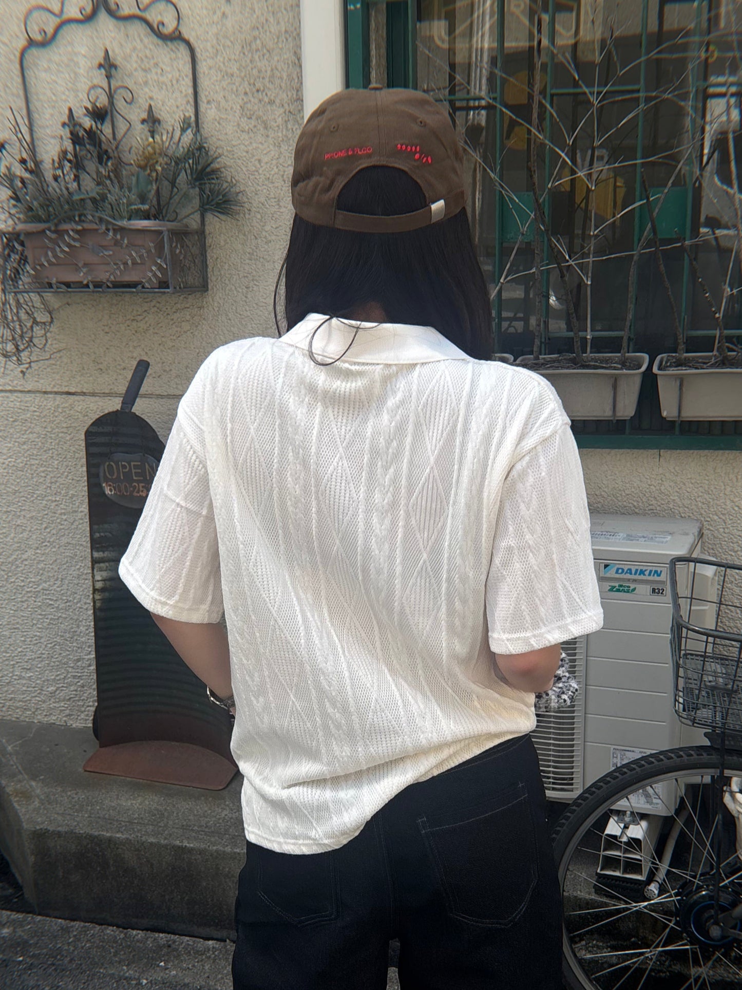ホワイトニットポロTシャツ DPB89052