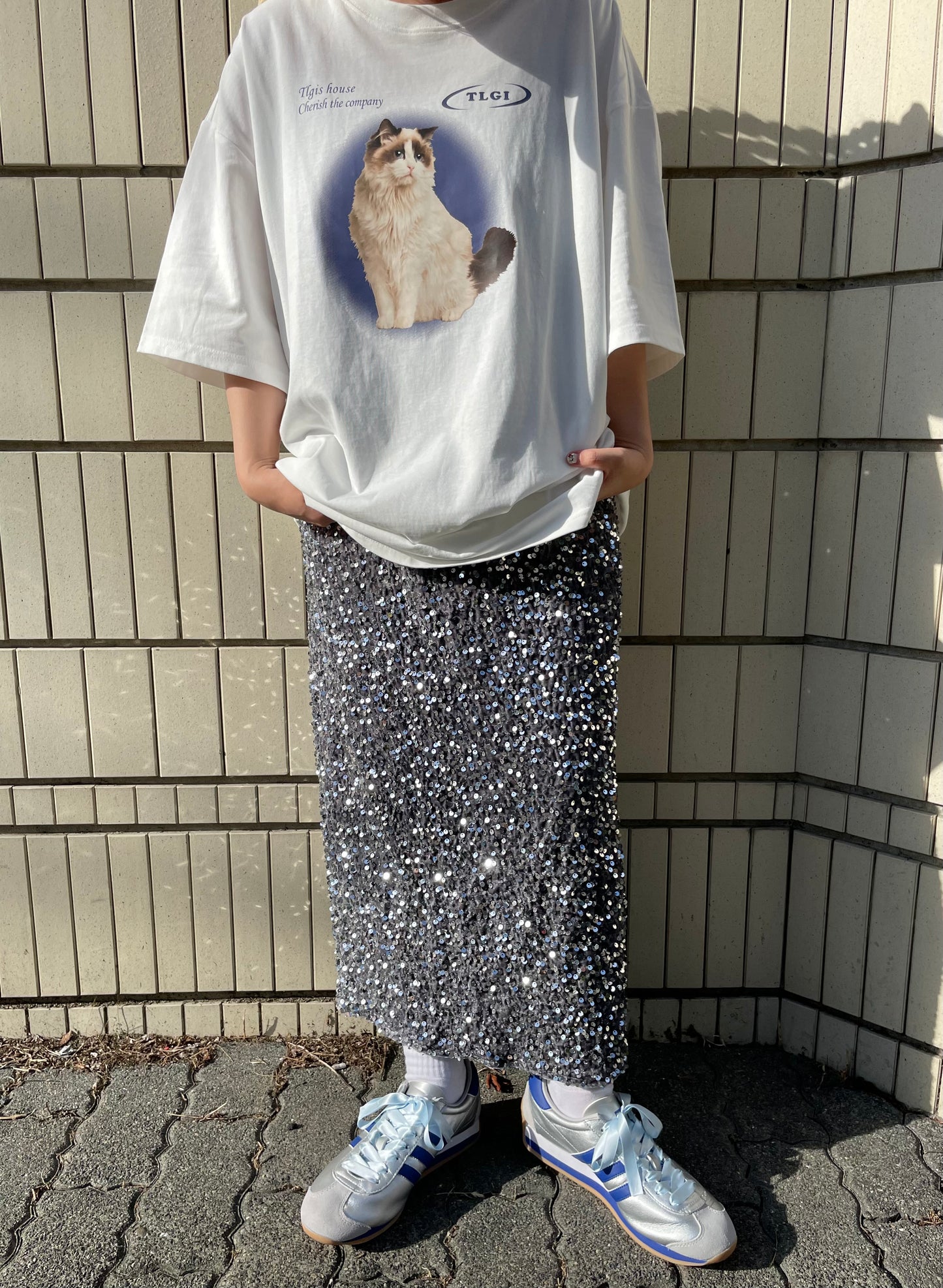 キャットプリントTシャツ DPB58019
