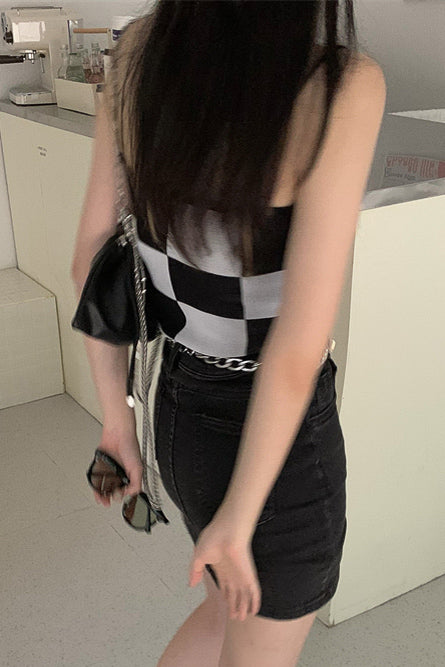 チェッカーホルターキャミソール DPB71198