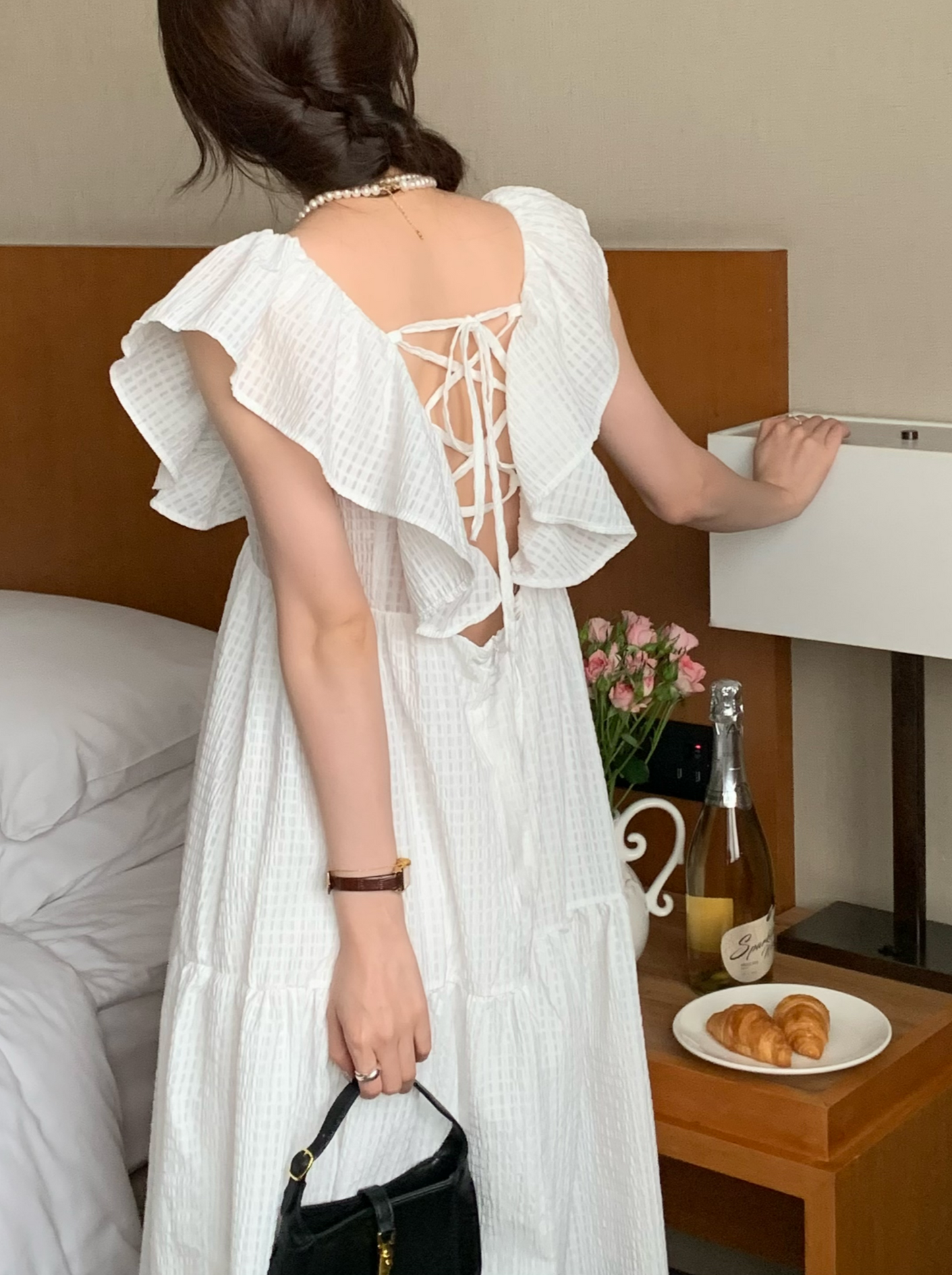 バックレースフリルワンピース CPA42156