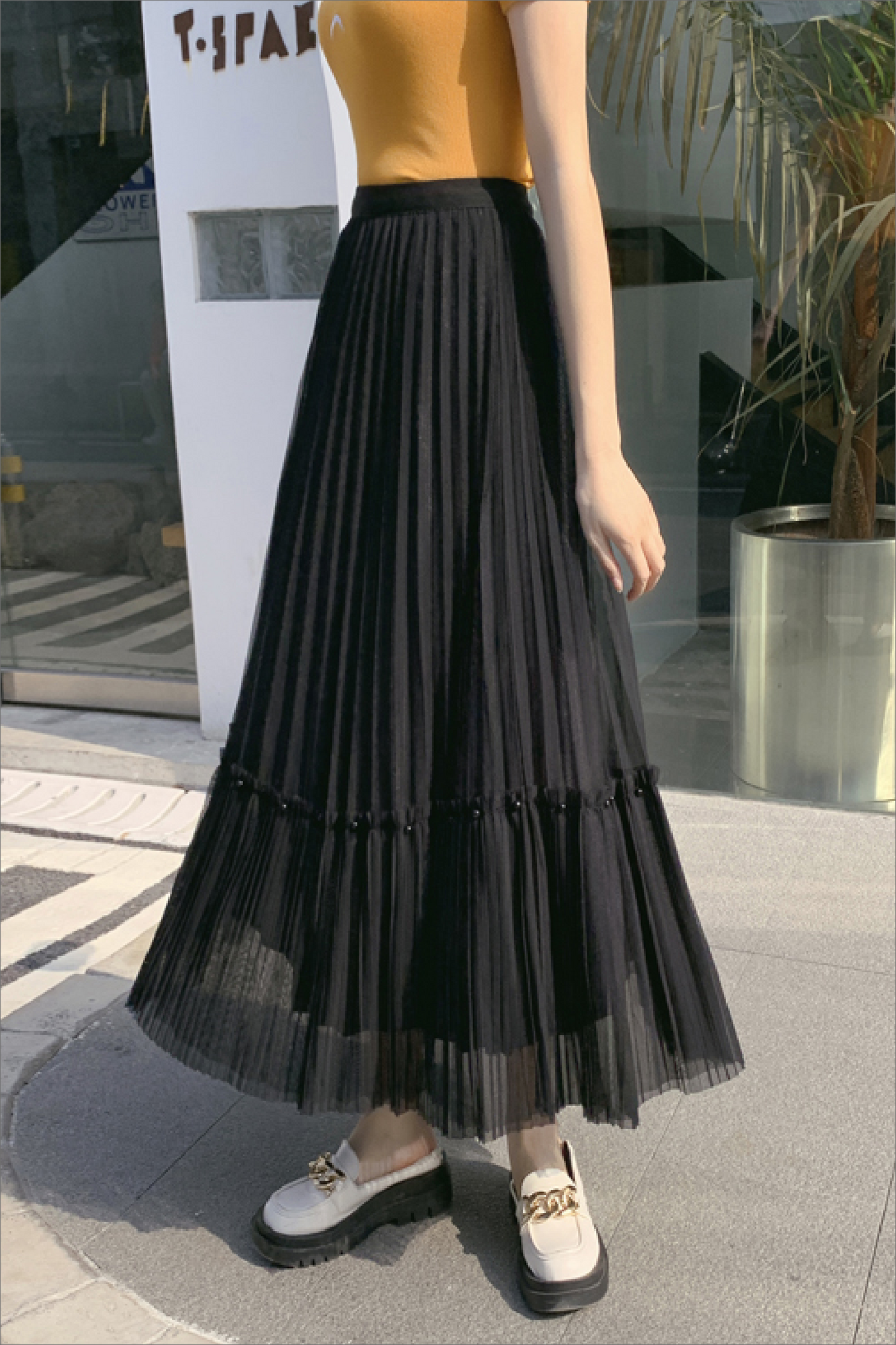 チュールプリーツスカート CPA42120