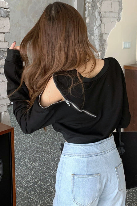 ショルダーファスナークロップドTシャツ DPB71122