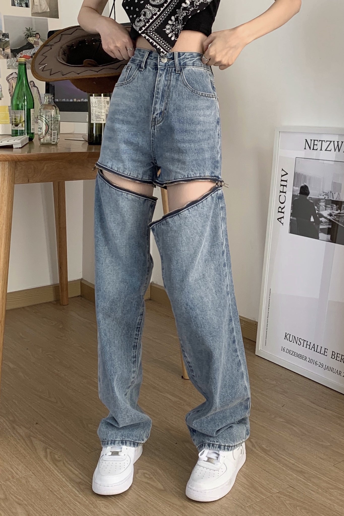 チャックデザインデニムパンツ DPB71170