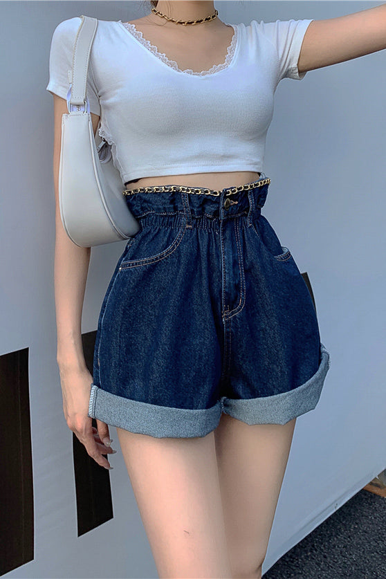 ハイウエストチェーンショートパンツ DPB71152