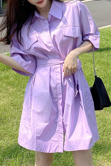 ミドルカジュアルシャツワンピース DPB71112