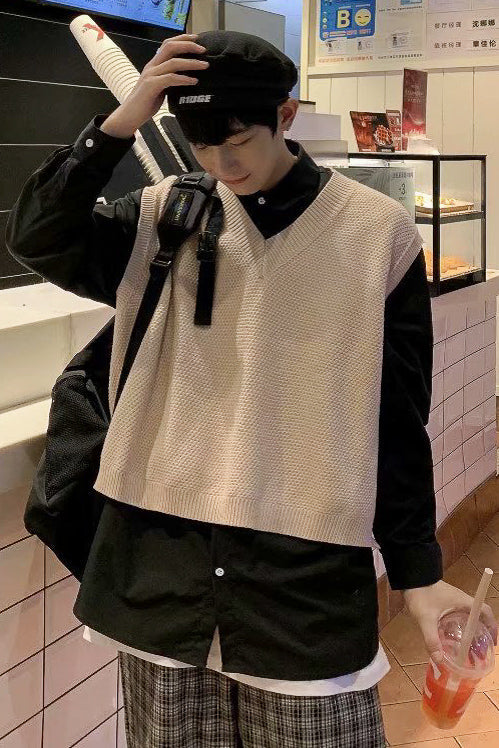 Vネックウールベスト SPA09007