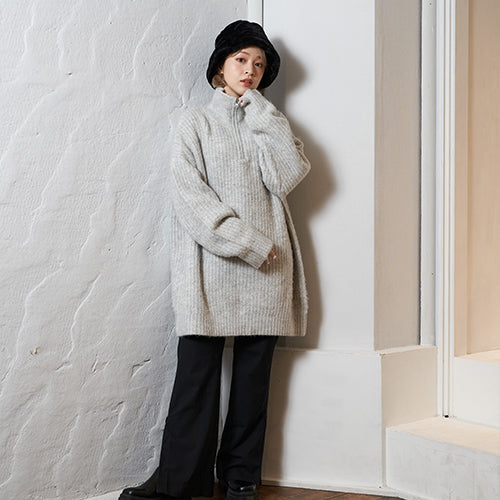 OVERSIZE HALF ZIP KNIT