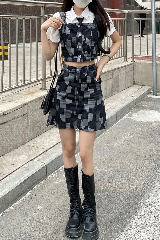 デニムブロックデザインセットアップ DPB71175