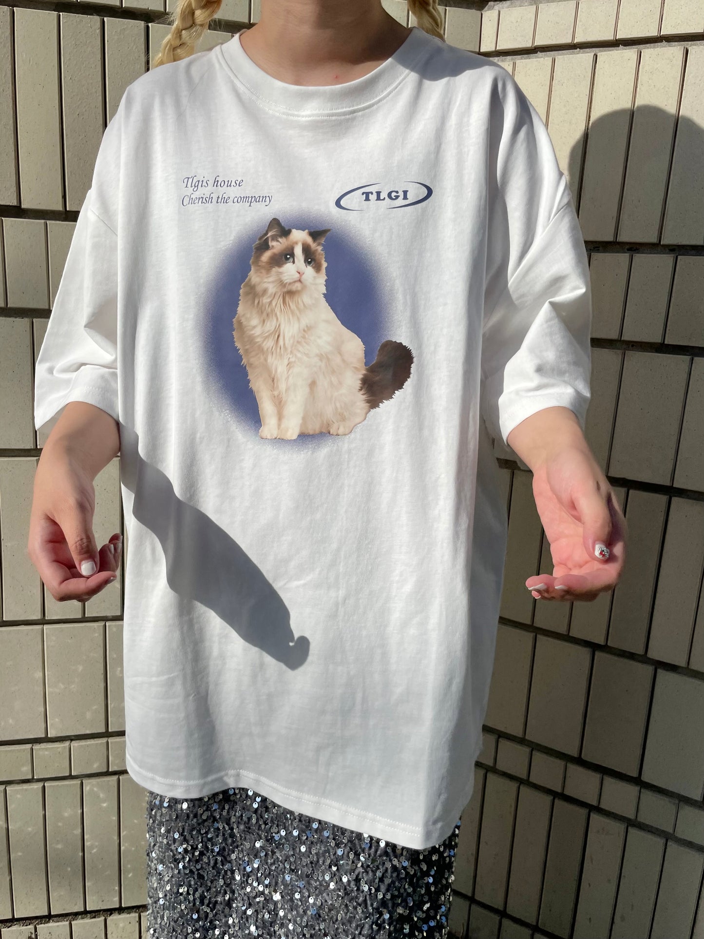キャットプリントTシャツ DPB58019