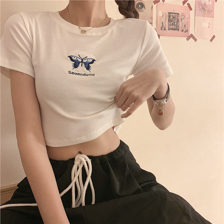 ブルーバタフライショートTシャツ DAA02290