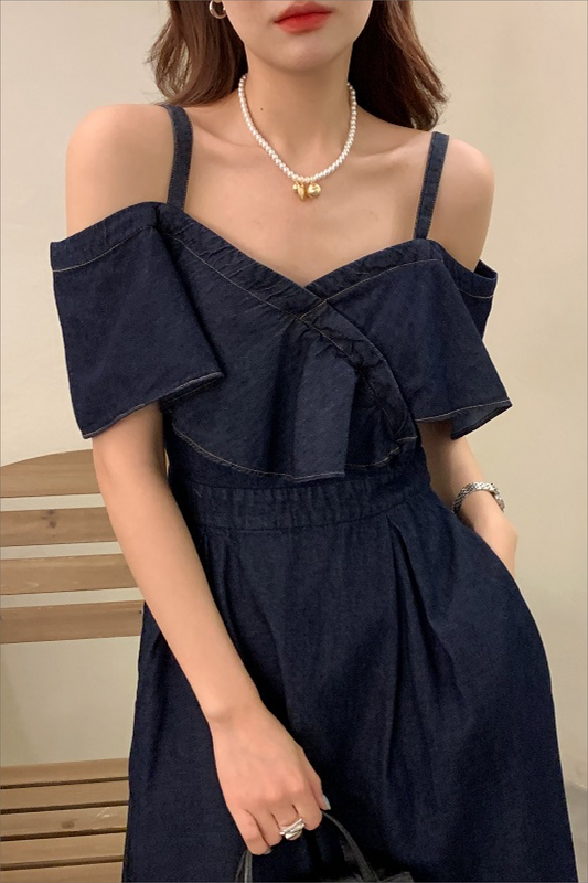 オフショルダーデニムワンピース CPA42032